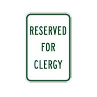 Reserved For Clergy Parking Signs 12x18 - Reflective Rust-Free Heavy Gauge Aluminum Church Parking Signs