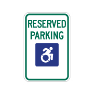 R7-8 New York Disabled Reserved Parking Signs - No Arrows - 12x18 - Reflective Rust-Free Heavy Gauge Aluminum ADA Parking Signs