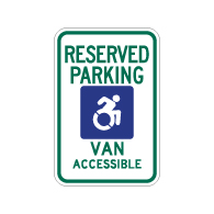 R7-8 New York Disabled Reserved Parking Van Accessible Signs - 12x18 - Reflective Rust-Free Heavy Gauge Aluminum ADA Parking Signs