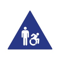 ADA Compliant and Title 24 Compliant Restroom Door Signs with Male and Active Wheelchair Symbol - 12x12