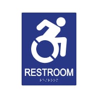 ADA Restroom Wall Sign with Active Wheelchair Symbol - 6x8 - ADA Compliant Restroom Signs are high-quality and professionally manufactured right here in the USA!