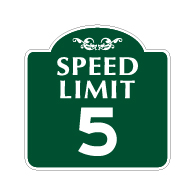 Mission Style 5-MPH SPEED LIMIT Sign - 18x18 - Made with 3M Engineer Grade Reflective Rust-Free Heavy Gauge Durable Aluminum available at STOPSignsAndMore.com