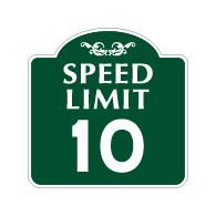 Mission Style 10-MPH SPEED LIMIT Sign - 18x18 - Made with 3M Engineer Grade Reflective Rust-Free Heavy Gauge Durable Aluminum available at STOPSignsAndMore.com