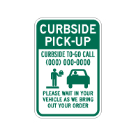 Curbside Pick-Up Please Wait In Your Vehicle Sign - 12x18 - Made with 3M Engineer Grade Reflective Rust-Free Heavy Gauge Durable Aluminum available at STOPSignsAndMore.com
