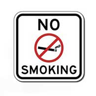 No Smoking Text and Symbol Sign - 12x12 - Reflective Indoor-Outdoor rust-free aluminum No Smoking signs