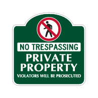Mission Style No Trespassing Private Property Sign - 18x18 - Made with 3M Reflective Rust-Free Heavy Gauge Durable Aluminum available for quick shipping from STOPSignsAndMore.com