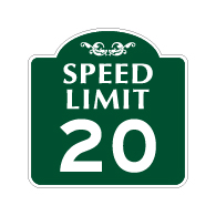 Mission Style 20-MPH SPEED LIMIT Sign - 18x18 - Made with 3M Engineer Grade Reflective Rust-Free Heavy Gauge Durable Aluminum available at STOPSignsAndMore.com