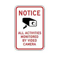 Video Camera Signs 18x24 - Notice All Activities Monitored