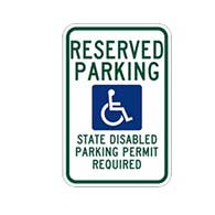 Washington State Reserved Parking State Disabled Parking Permit Required Handicap Parking Sign 12x18 Reflective Heavy-Gauge Aluminum Handicapped Parking sign for Washington State