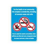No Smoking This Is A Smoke Free Community Sign - 18x24 - Made with Reflective Vinyl, Rust-Free Heavy Gauge Durable Aluminum Available at STOPSignsAndMore.com