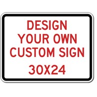 Custom Reflective Sign - 30X24 Size - Vertical Rectangle - High-quality Rust-free and Heavy-duty Reflective Aluminum Custom Signs