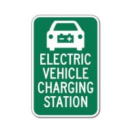 Electric Vehicle Charging Station Signs - 12x18 - Reflective Rust-Free Heavy Gauge Aluminum Electric Vehicle Parking Signs,
