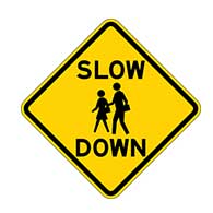 Slow Down Children Near Road Signs - 18X18 - Official Reflective Rust-Free Heavy Gauge Aluminum Children At Play Signs