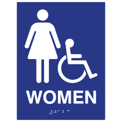 ADA Compliant Accessible Womens Restroom Wall Signs - 6x8