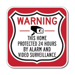 This Home-Business-Property Protected 24 Hours Shield Sign 12x12