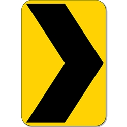 W1-8R - Right Chevron Arrow Warning Sign-12x18- Official MUTCD Reflective Rust-Free Heavy Gauge Aluminum Road Signs