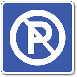 No Parking Symbol Sign - 8x8- Non-Reflective Rust-Free .050 Gauge Aluminum Symbol Sign for Parking Lots, Parking Garages and Parking Spaces