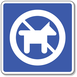 No Dogs Allowed Symbol Sign - 8x8- Non-Reflective Rust-Free .050 Gauge Aluminum Symbol Sign for No Dogs or Pets Allowed Areas