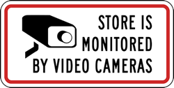 Store Monitored By Video Cameras Window Decal - Package of 3 Anti-shoplifting Store Security window decals