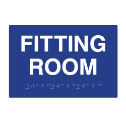 ADA Compliant Fitting Room Sign with Tactile Text and Grade 2 Braille - 6x4