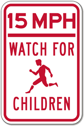 Choose the Speed Limit and Colors you Want for this Watch For Children Sign - 12X18 - Reflective rust-free heavy gauge aluminum Slow Down and Children At Play signs