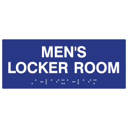ADA Mens Locker Room Sign with Tactile Text and Grade 2 Braille - 10x4
