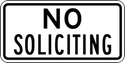 Buy Private Property No Soliciting Door Signs - 12x6