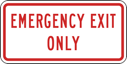 Emergency Exit Only Signs - 12x6 - Reflective Rust-Free Aluminum Exit Signs. Designate building Exits meant for Emergency Use Only with this Emergency Exit Only sign.