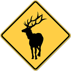 Elk Road Warning Sign - 24x24 - Reflective Heavy Gauge Rust-Free Aluminum