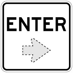 Enter Sign with Choice of Arrow Direction - 18x18 Size Good for Outdoor and Parking Lot Uses - Engineer Grad Reflective Heavy Gauge Aluminum Exit Sign from STOPSignaAndMore.com