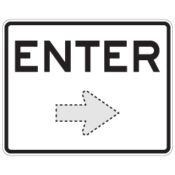 Enter Sign with Choice of Arrow Direction - 30x24 Large Size is Good for Outdoor and Parking Lot Uses - Engineer Grad Reflective Heavy Gauge Aluminum Exit Sign from STOPSignaAndMore.com