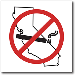 No Smoking Allowed California - 6x6 - Window Decal or Label