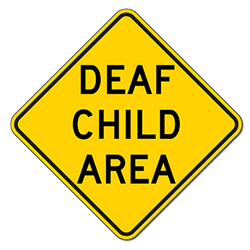 Deaf Child Area Warning Sign - 18x18 - Official Deaf Child Area Warning Sign (used in many states) - Made of Reflective Rust-Free Heavy Gauge Aluminum by STOP Signs And More