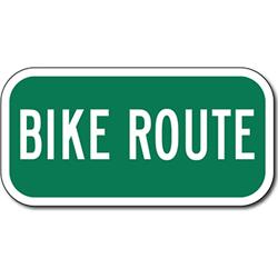 Bike Route Warning Sign 12x6