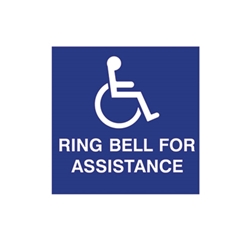 ADA Ring Bell For Assistance Signs (No Braille) - 10x10