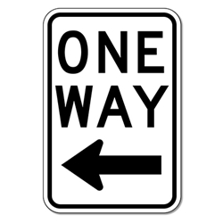 R6-2L One Way Signs With Left Arrow - 12X18 - Official MUTCD Reflective Rust-Free Heavy Gauge Aluminum Road Signs