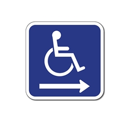 ADA Wheelchair Accessible Symbol Signs - Right Arrow - 12x12