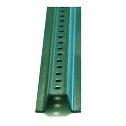 Ten-Foot Galvanized U-Channel Sign Post - Heavy Gauge (2.0LBS/FT) Green steel sign post with predrilled holes and strong rust-resistance