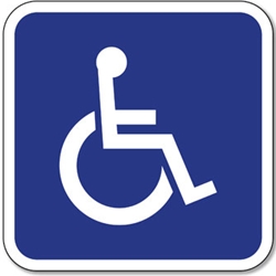 ADA Disabled Wheelchair Accessible Guide Signs - No Arrows - 12x12  - Reflective Rust-Free Heavy Gauge Aluminum