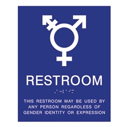 ADA Compliant Gender Neutral Symbols Restroom Wall Sign