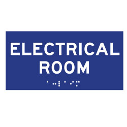 ADA Compliant ADA Electrical Room Signs with Tactile Text and Grade 2 Braille - 6x4