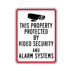 This Home/Business/Store/Property Protected by Video Security and Alarm Systems Sign - 18x24 - Reflective security sign on rust-free heavy-gauge aluminum