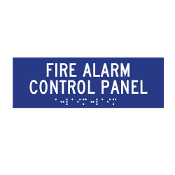 ADA Compliant Fire Alarm Control Panel Signs with Tactile Text and Grade 2 Braille - 12x4