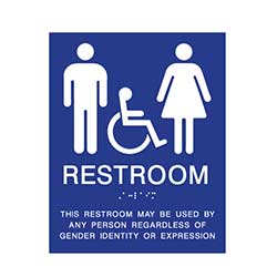 ADA Gender Neutral Wall Sign with Wheelchair Symbol 8x10