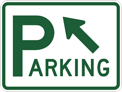 Parking Lot Signs with Ahead Left Arrow - 24x18 - Reflective Rust-Free Heavy Gauge Aluminum