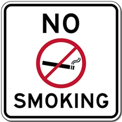 No Smoking Text and Symbol Sign - Reflective Indoor-Outdoor rust-free aluminum No Smoking signs