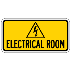 Electrical Room Sign with Symbol and Text - 12x6 - Non-Reflective rust-free aluminum signs