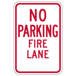 R7-1-MOD No Parking Fire Lane Signs - 12x18 - Made with 3M Engineer Grade Reflective Sheeting & Rust-Free Heavy Gauge Durable Aluminum available at STOPSignsAndMore.com