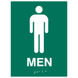 ADA Compliant Mens Restroom Wall Signs - 6x8 - Custom Colors Available