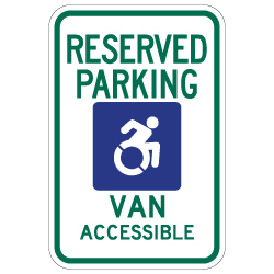 R7-8 New York Disabled Reserved Parking Van Accessible Signs - 12x18 - Reflective Rust-Free Heavy Gauge Aluminum ADA Parking Signs